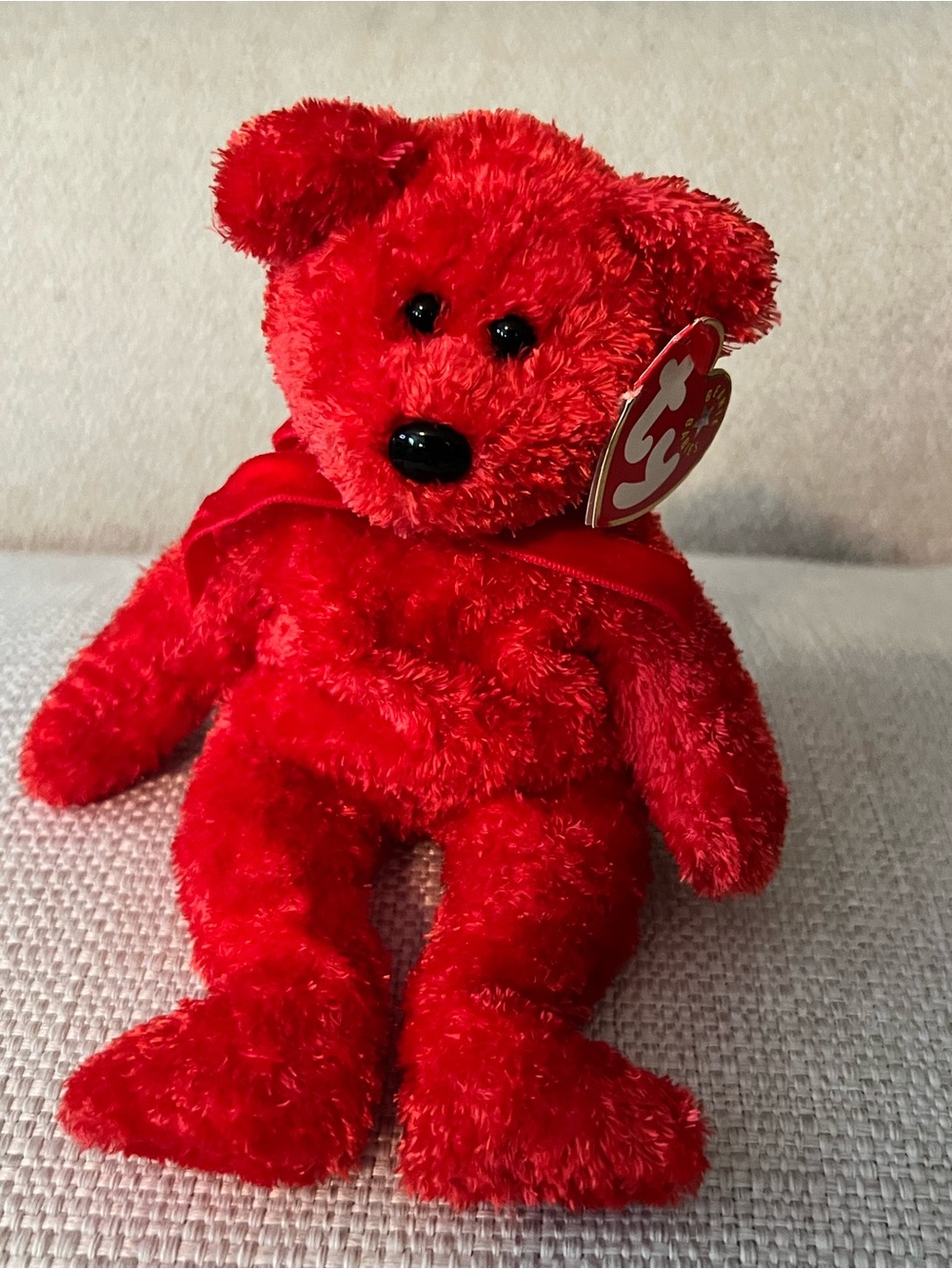 Ty Beanie Babies Red Plush Teddy Bear - Soft Kids Toy. “Sizzle”